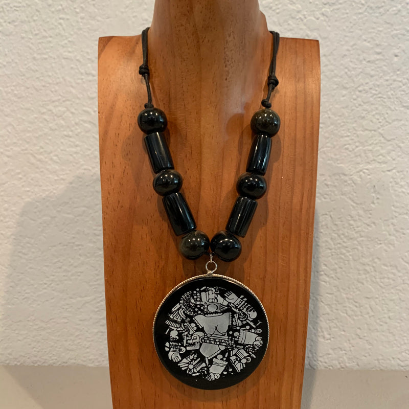 Necklace - Obsidian Coyolxauhqui