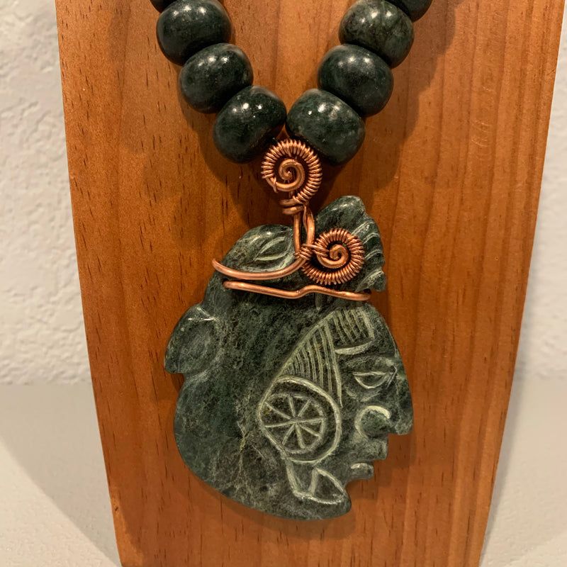 Necklace - Guatamala Jade Jaguar Warrior
