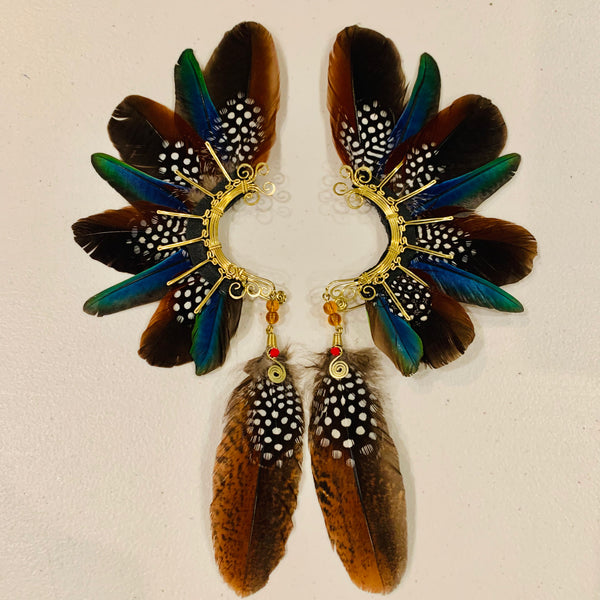 Feather wing cuff Earrings 813