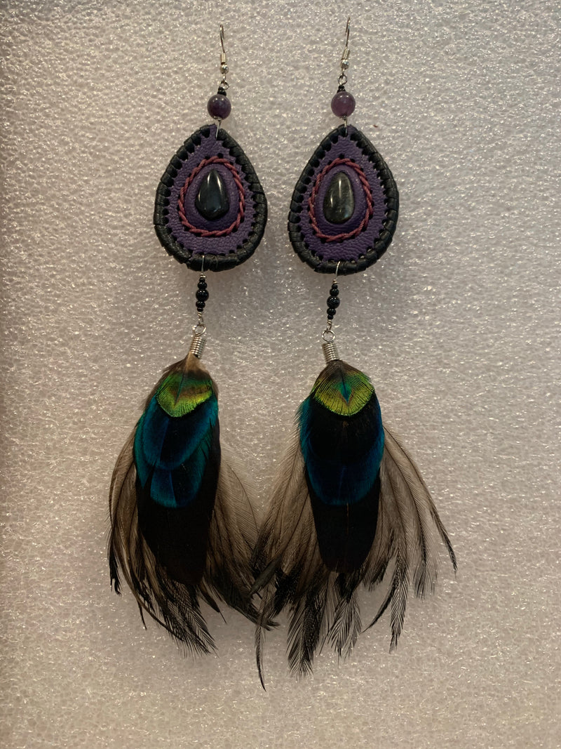 Leather n Feather Earrings 67