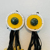 Feather Hair piece (2) White/Yellow
