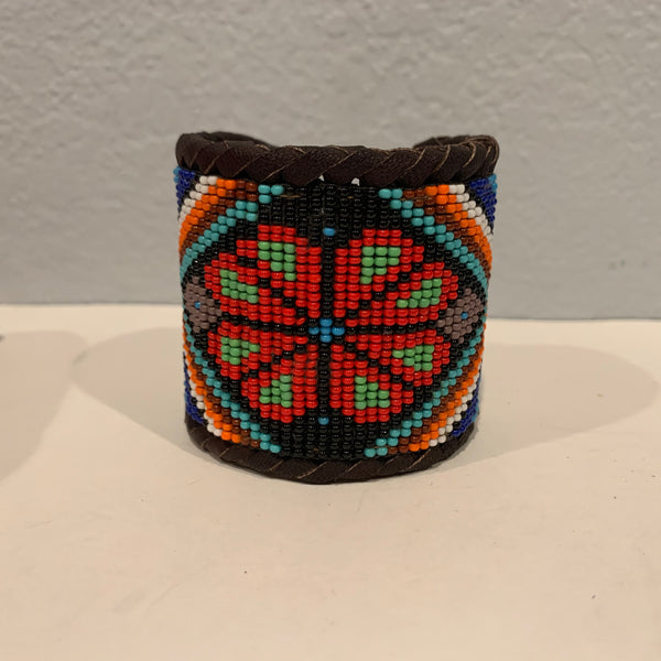 Beaded n leather bracelet 23