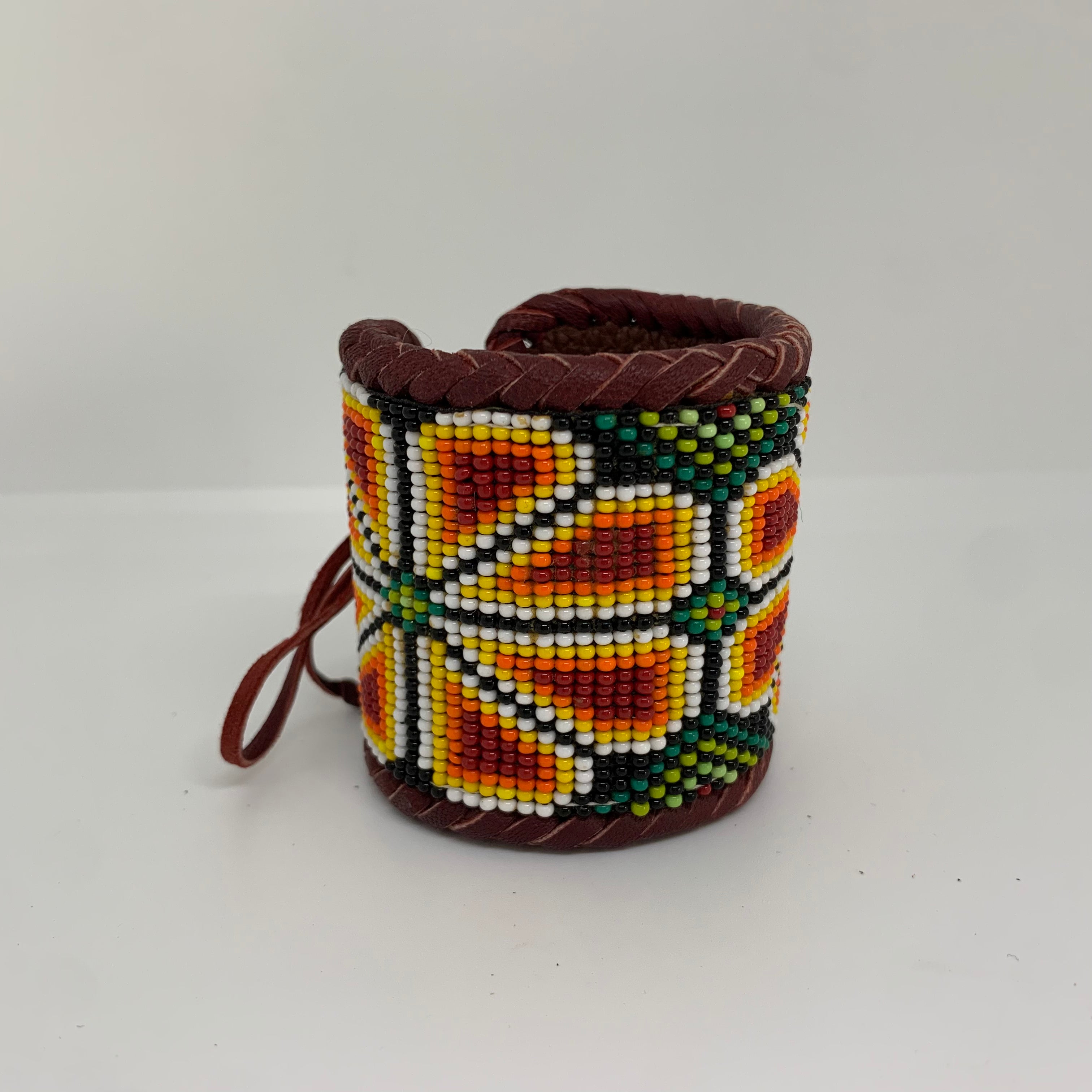 Beaded n leather bracelet 141