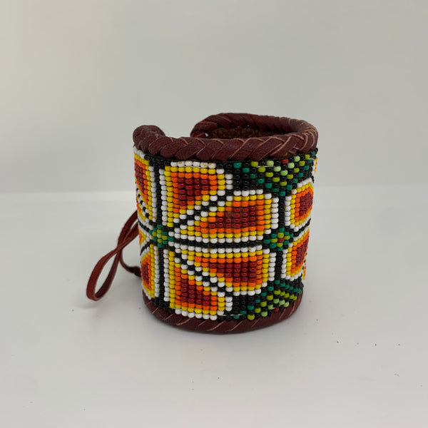 Beaded n leather bracelet 141