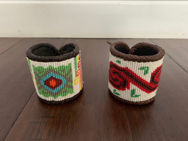 Beaded n leather bracelet set