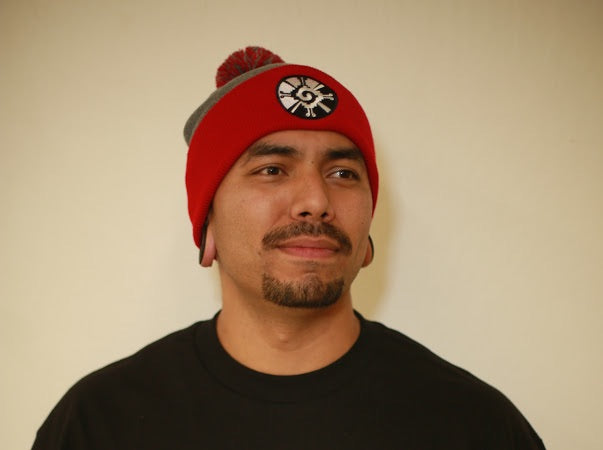 Beanie - Hunab Ku Grey and Red
