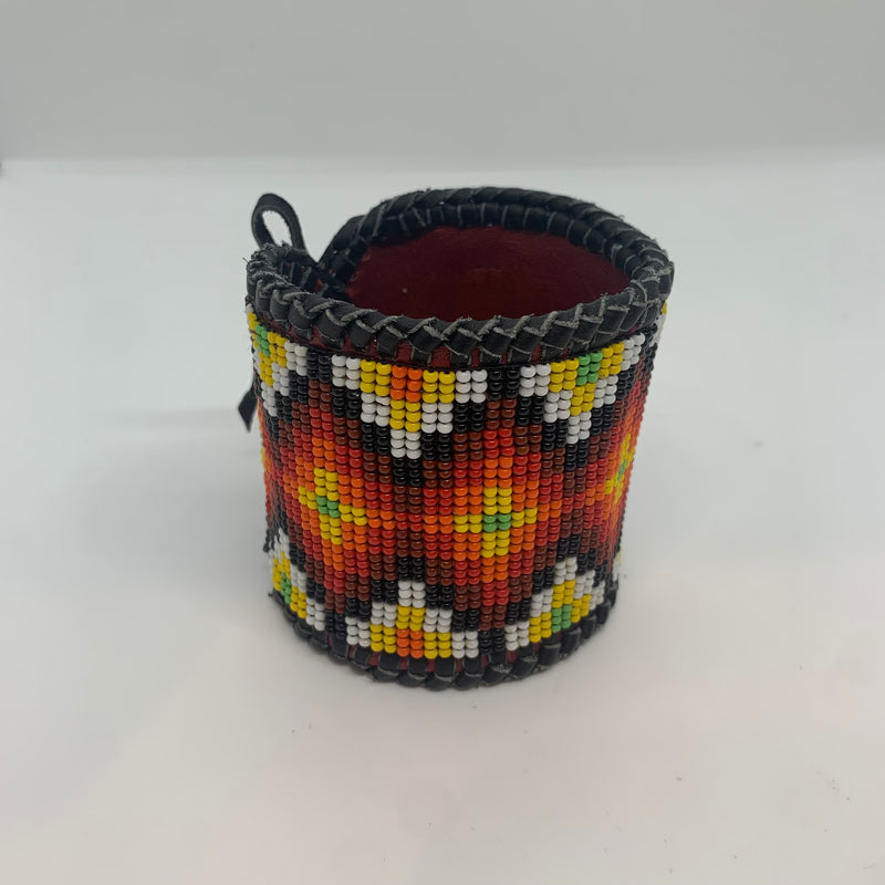 Beaded n leather bracelet 120