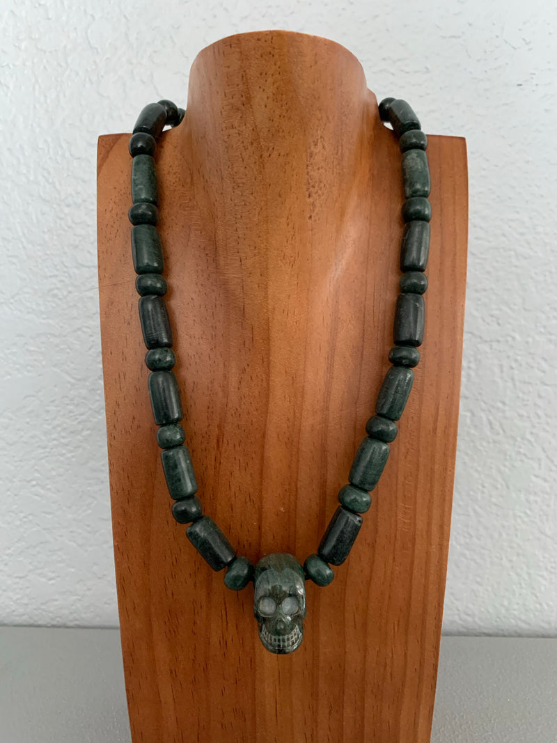 Necklace - Guatamala Jade and Skull pendent