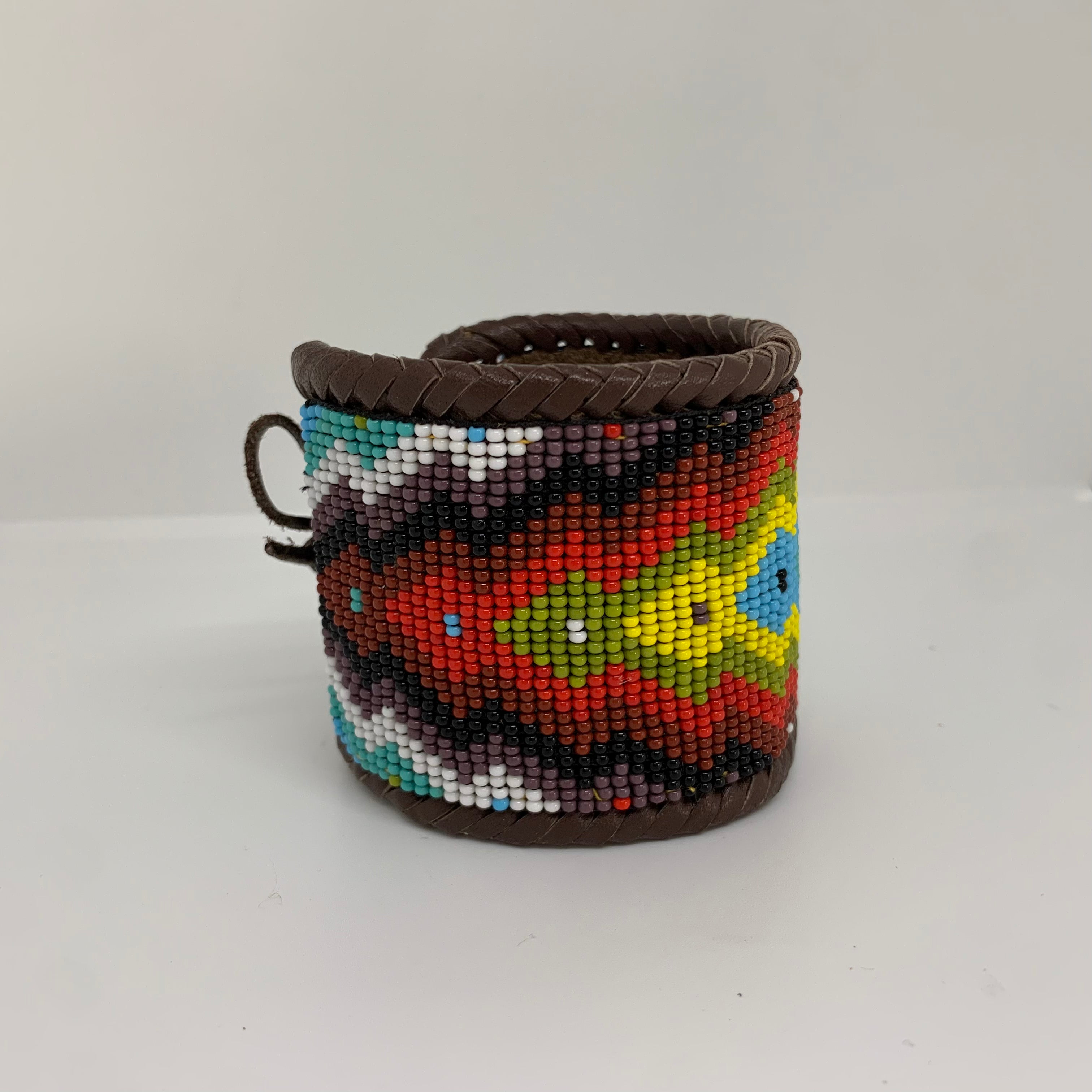Beaded n leather bracelet 161