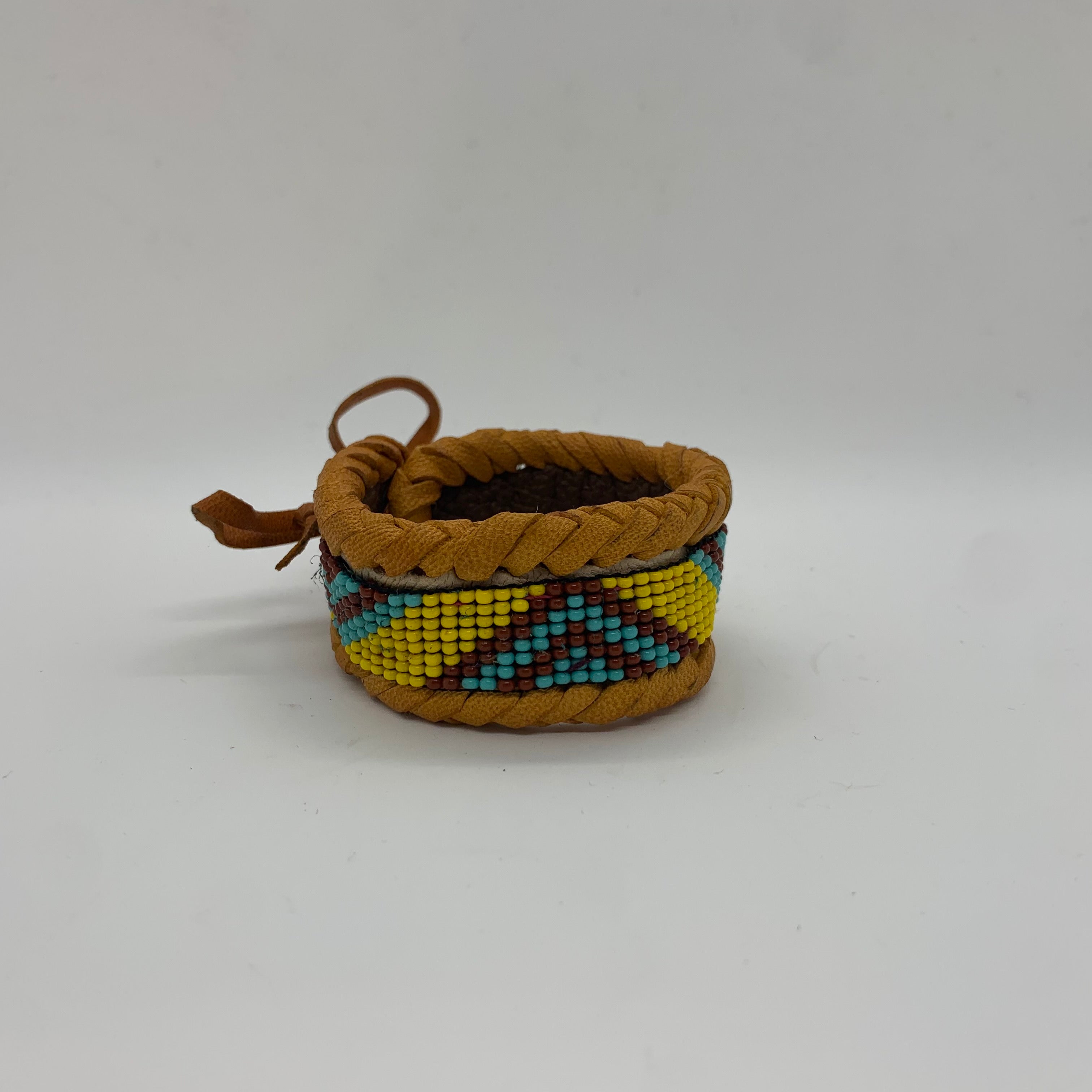 Beaded n leather bracelet 117