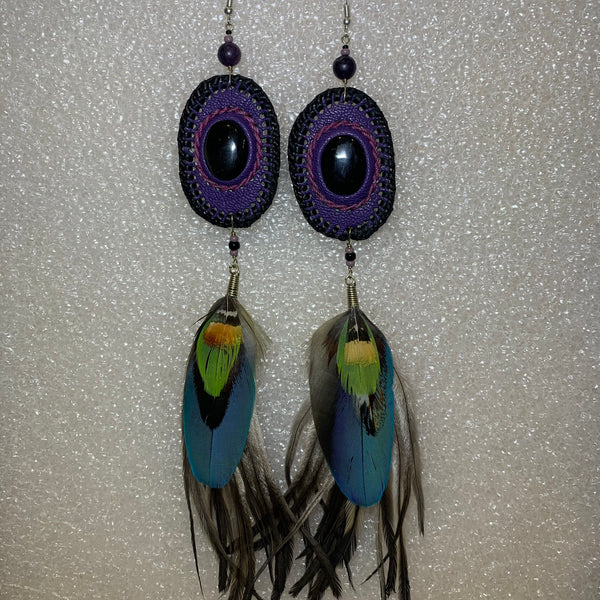 Leather n Feather Earrings 77