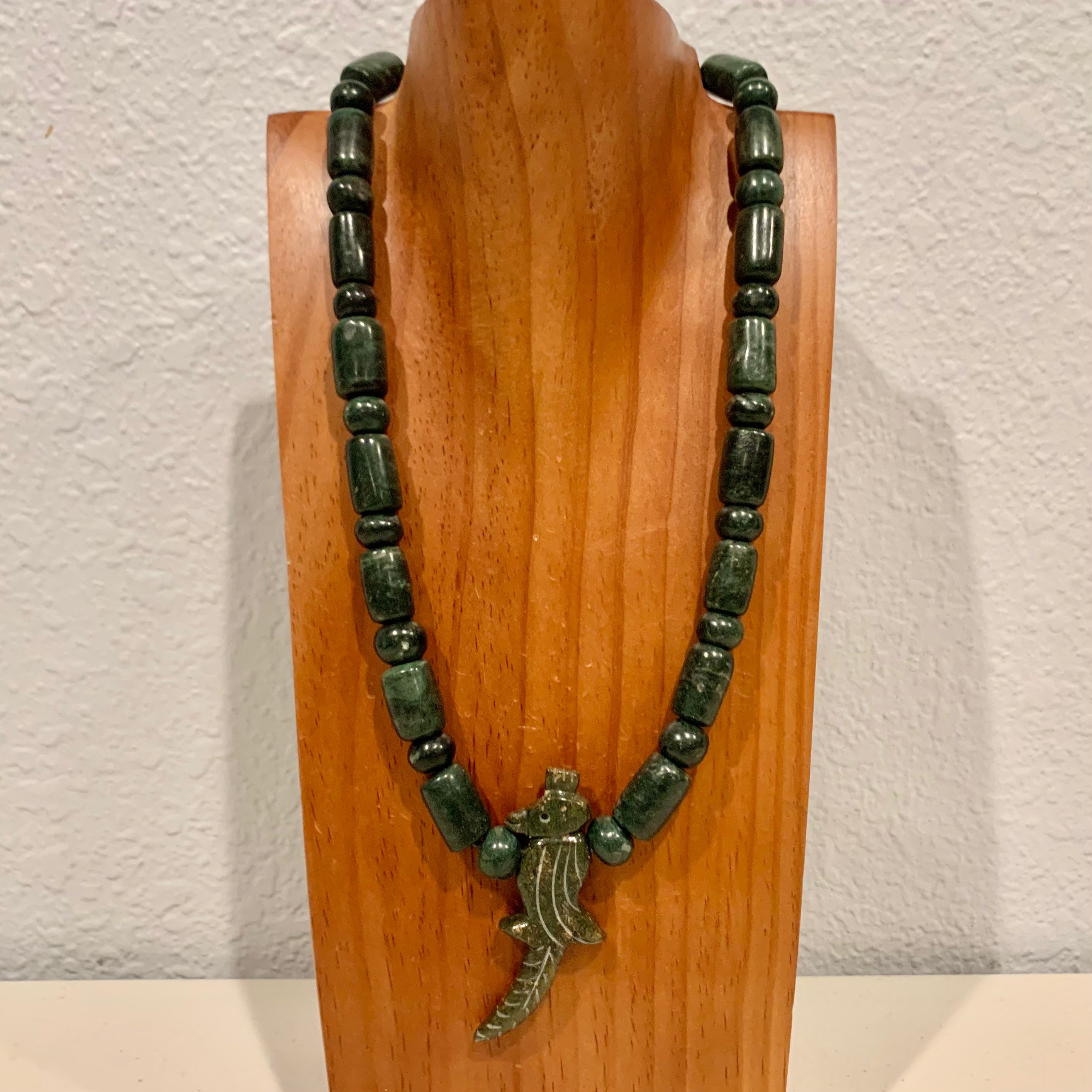 Necklace - Guatamala Jade and Quetzal bird 4