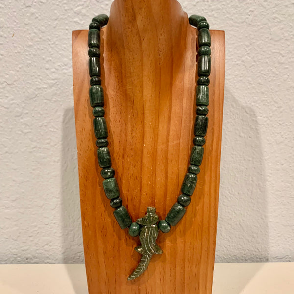 Necklace - Guatamala Jade and Quetzal bird 4