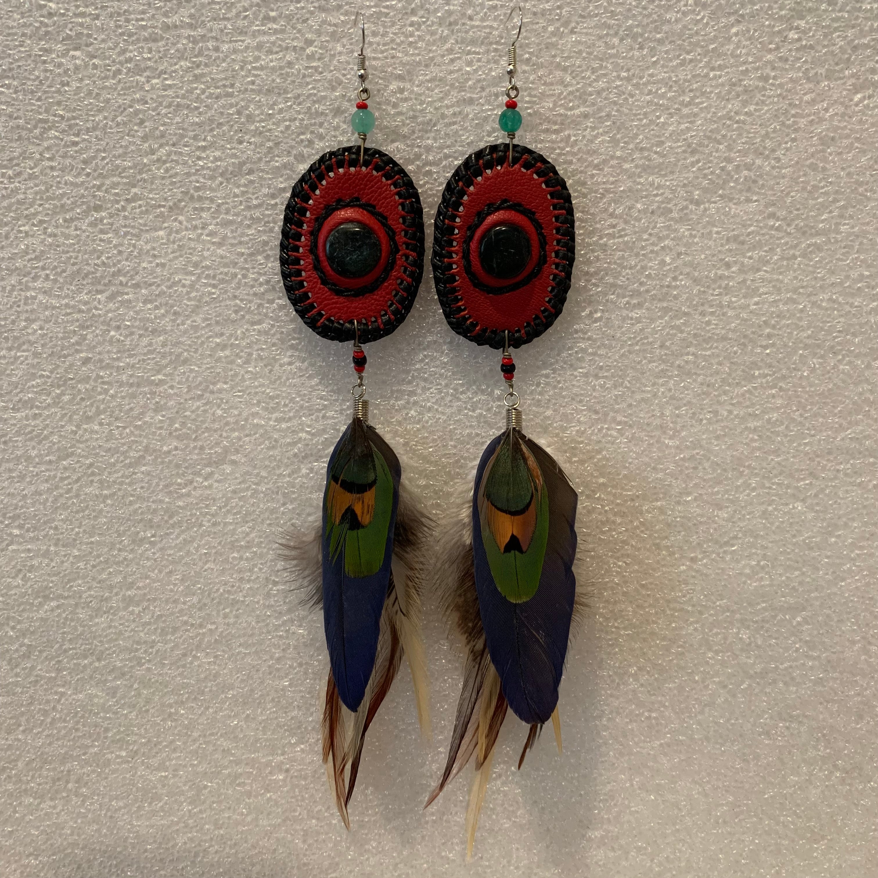 Leather n Feather Earrings 106