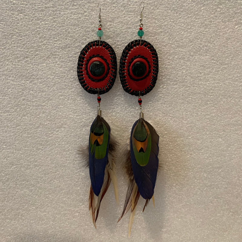 Leather n Feather Earrings 106