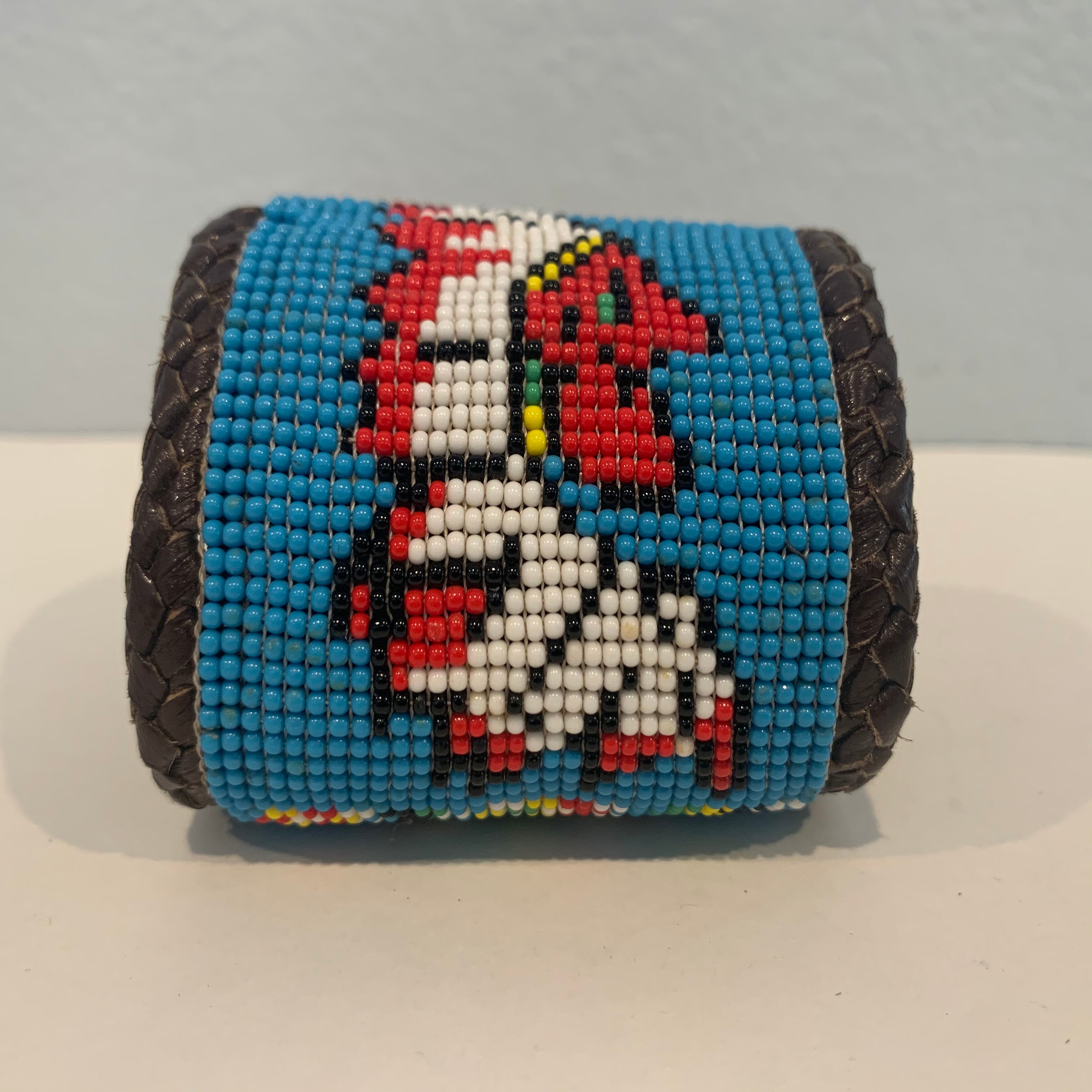 Beaded n leather bracelet 32