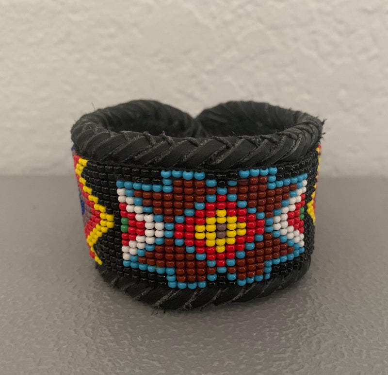 Beaded n leather bracelet 43