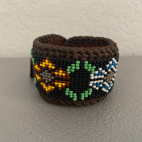 Beaded n leather bracelet 85