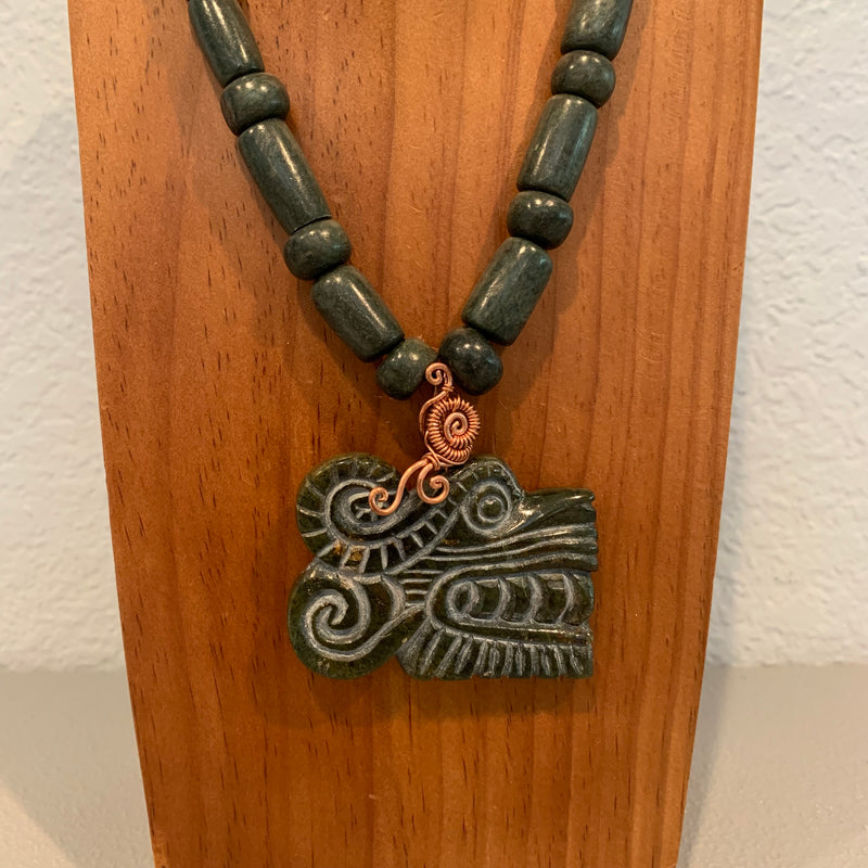 Necklace - Guatamala Jade Quetzalcoatl pendent
