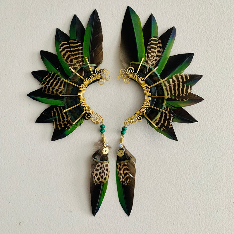 Feather wing cuff Earrings 849