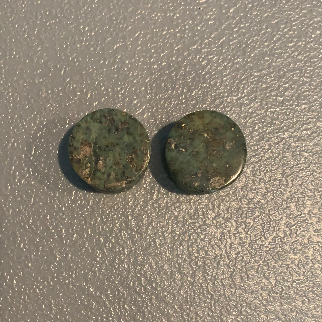 Earrings Jade plugs 1”