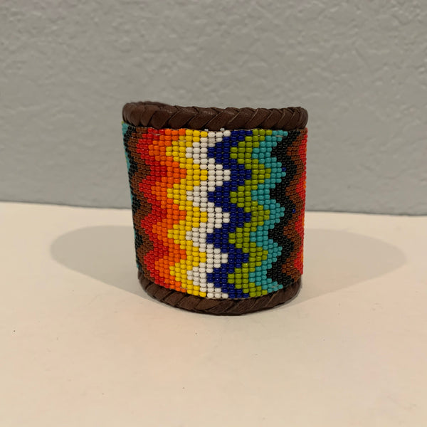 Beaded n leather bracelet 19