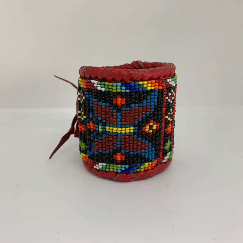 Beaded n leather bracelet 156