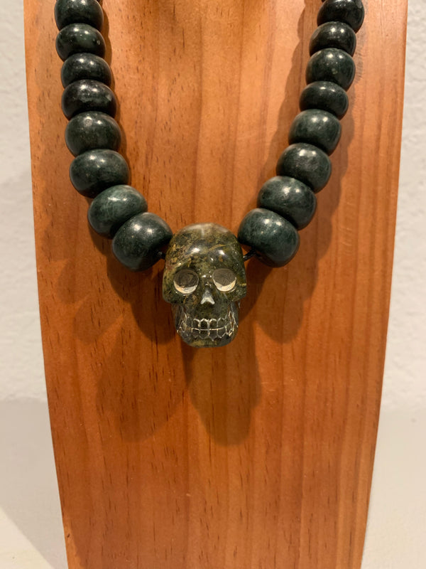 Necklace - Guatamala Jade and Skull pendent 2