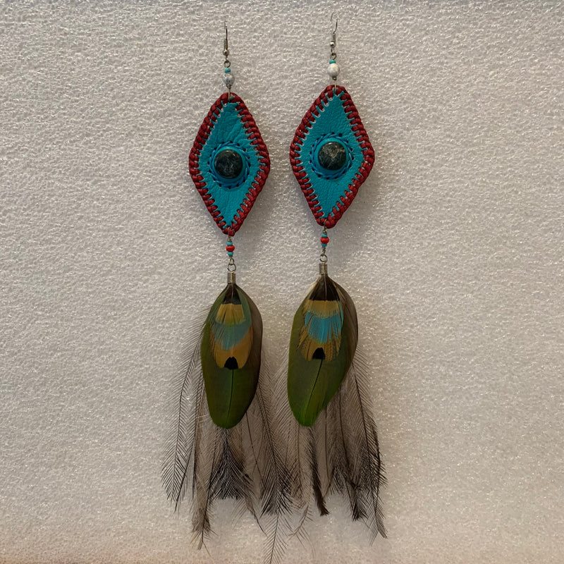 Leather n Feather Earrings 104