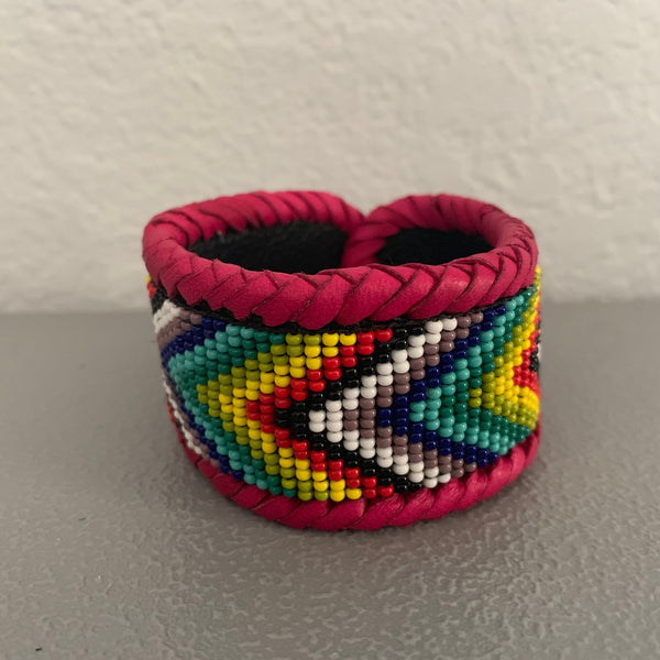 Beaded n leather bracelet 84