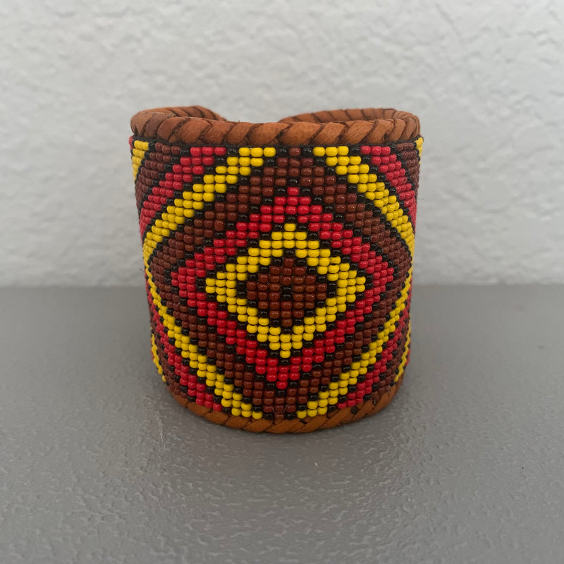 Beaded n leather bracelet 65