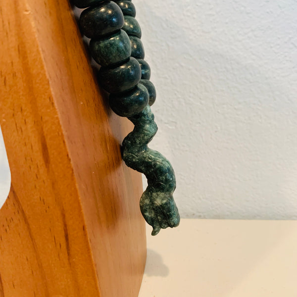 Necklace - Jade necklace w Snake pendent