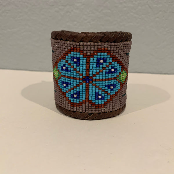 Beaded n leather bracelet 14