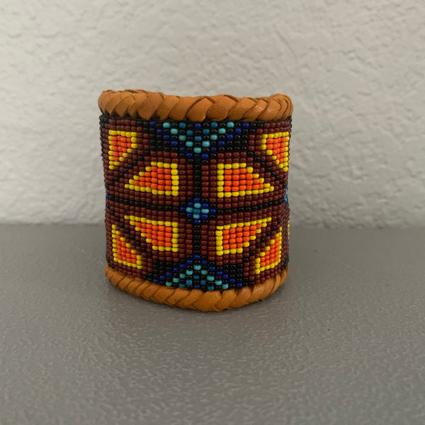 Beaded n leather bracelet 100