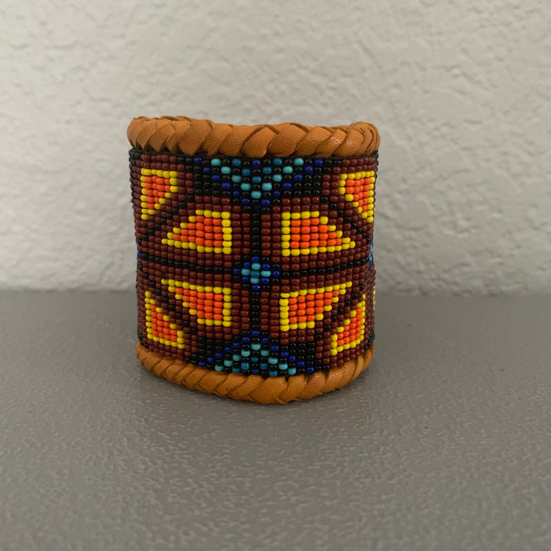 Beaded n leather bracelet 100