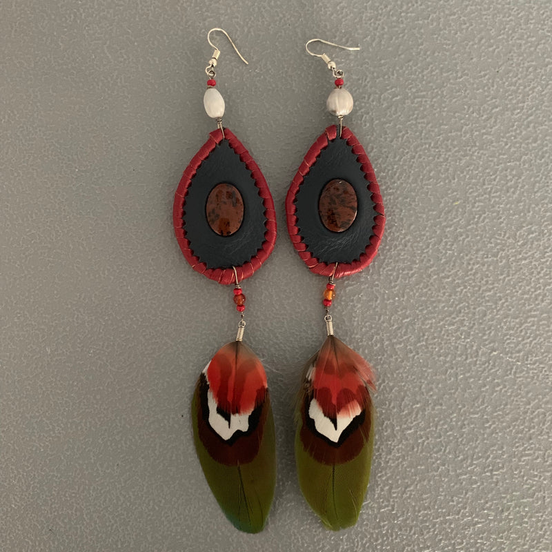 Leather n Feather Earrings 71