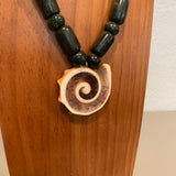 Necklace - Guatamala Jade w Enlayed shell 11