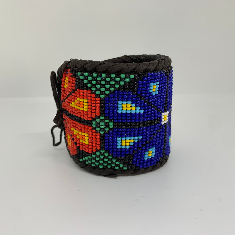 Beaded n leather bracelet 163