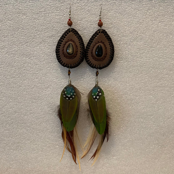 Leather n Feather Earrings 108