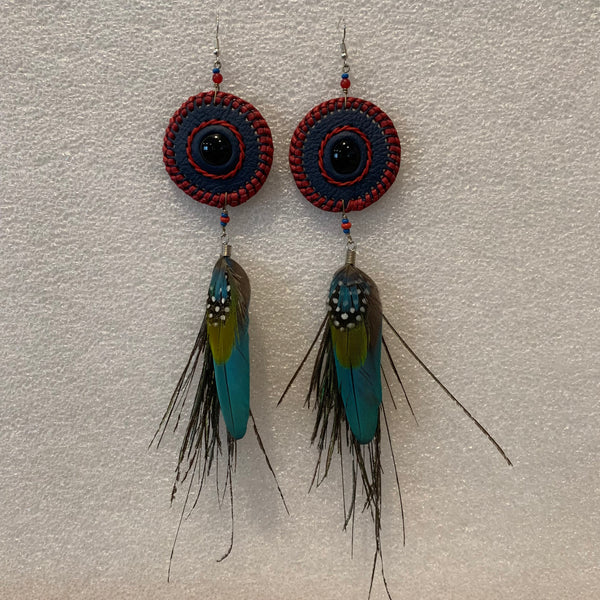Leather n Feather Earrings 119