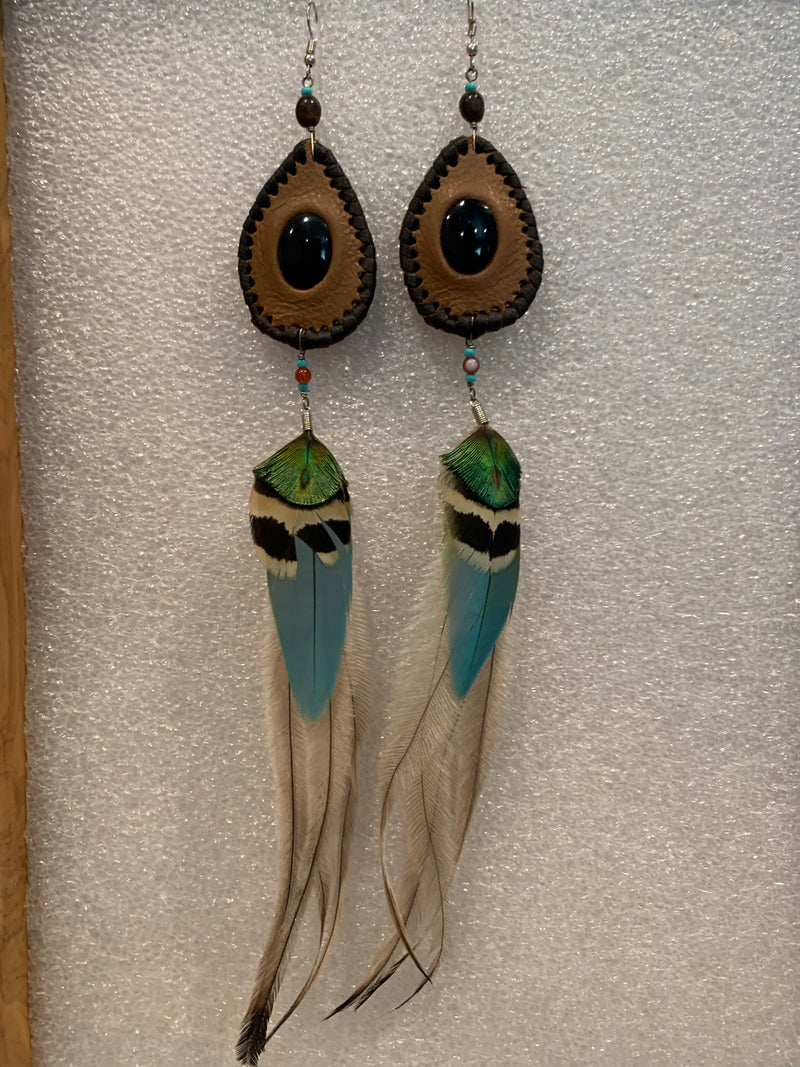 Leather n Feather Earrings 64