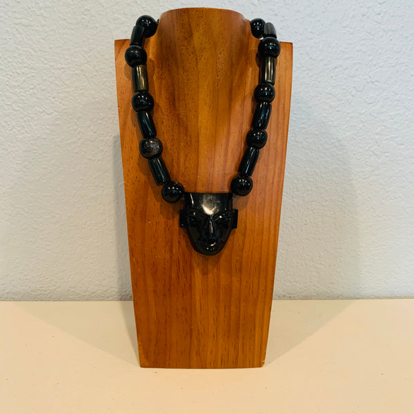 Necklace - Obsidian necklace and Mask
