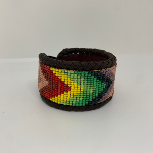 Beaded n leather bracelet 125