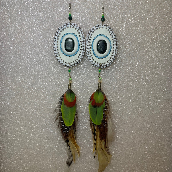 Leather n Feather Earrings 89