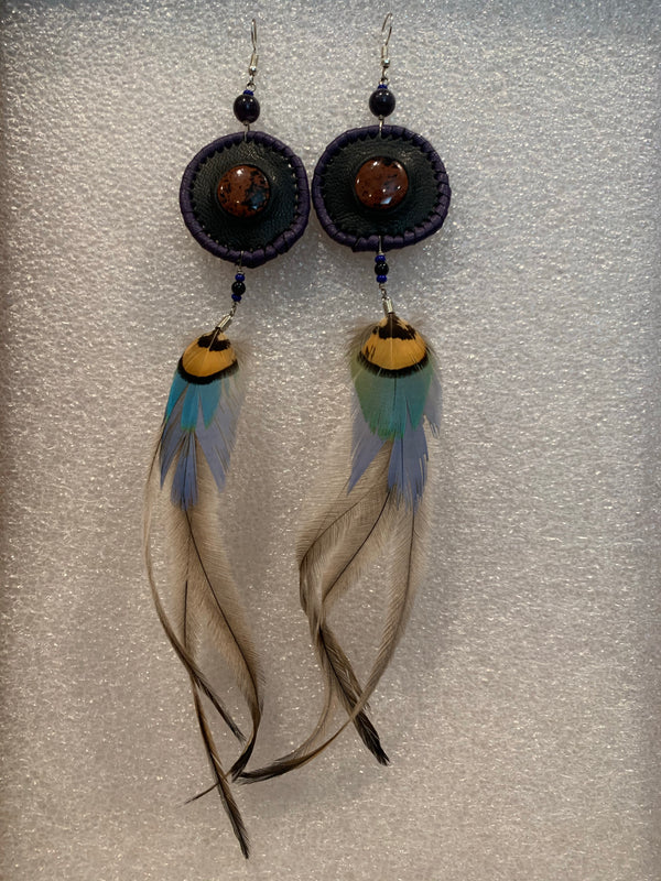 Leather n Feather Earrings 58