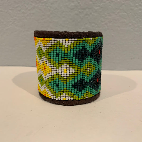 Beaded n leather bracelet 25