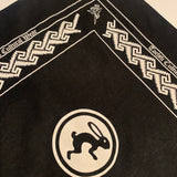 Bandana - 4 directions, black 22" x 22"
