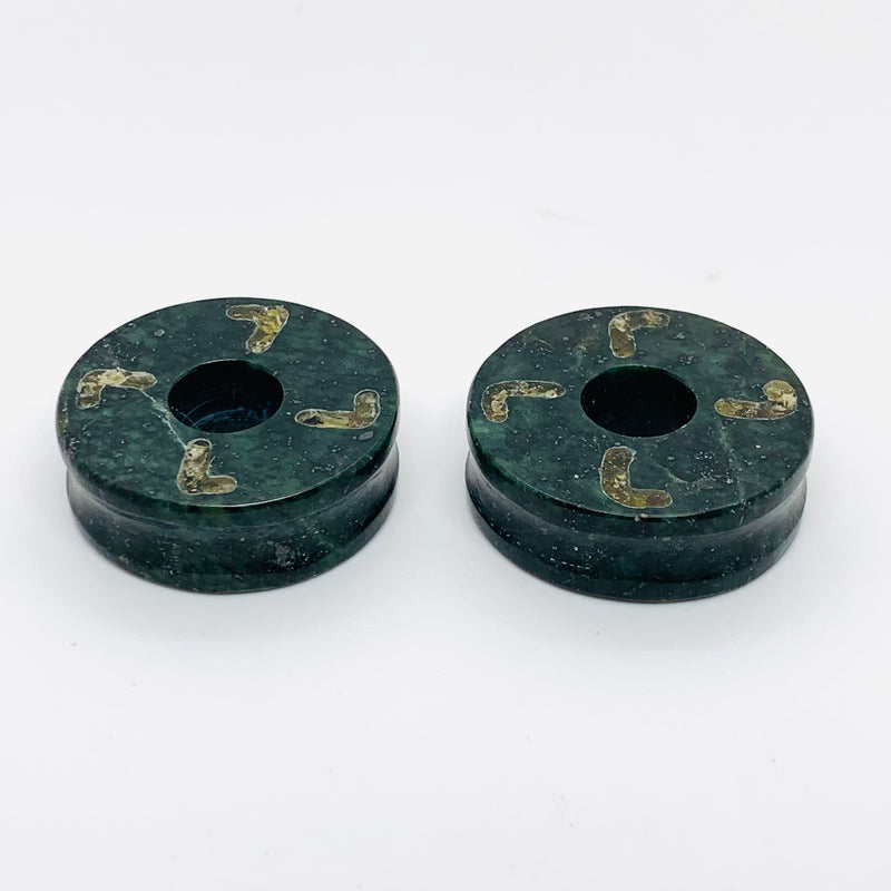Earrings Jade plugs 1 1/2”