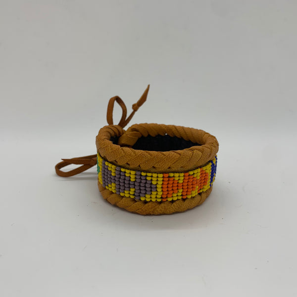 Beaded n leather bracelet 118