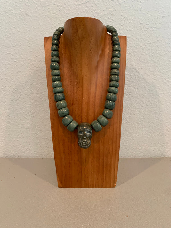Necklace - Guatamala Jade and Skull 3